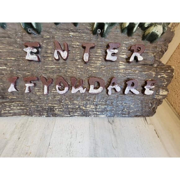 Foam skull AS IS enter if you dare Halloween sign prop home decor - Picture 6 of 13